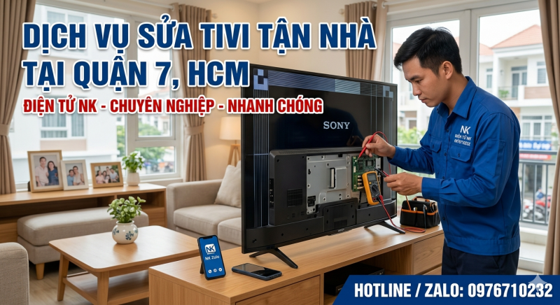 Dịch vụ sửa tivi tận nhà tại Quận 7, HCM | Điện tử NK - Gọi là có mặt